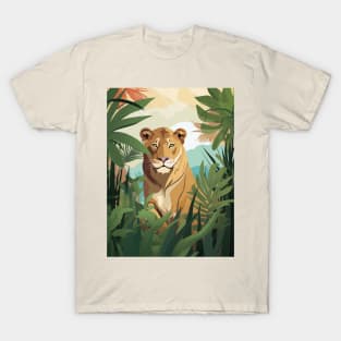 Female Lion In The Jungle T-Shirt